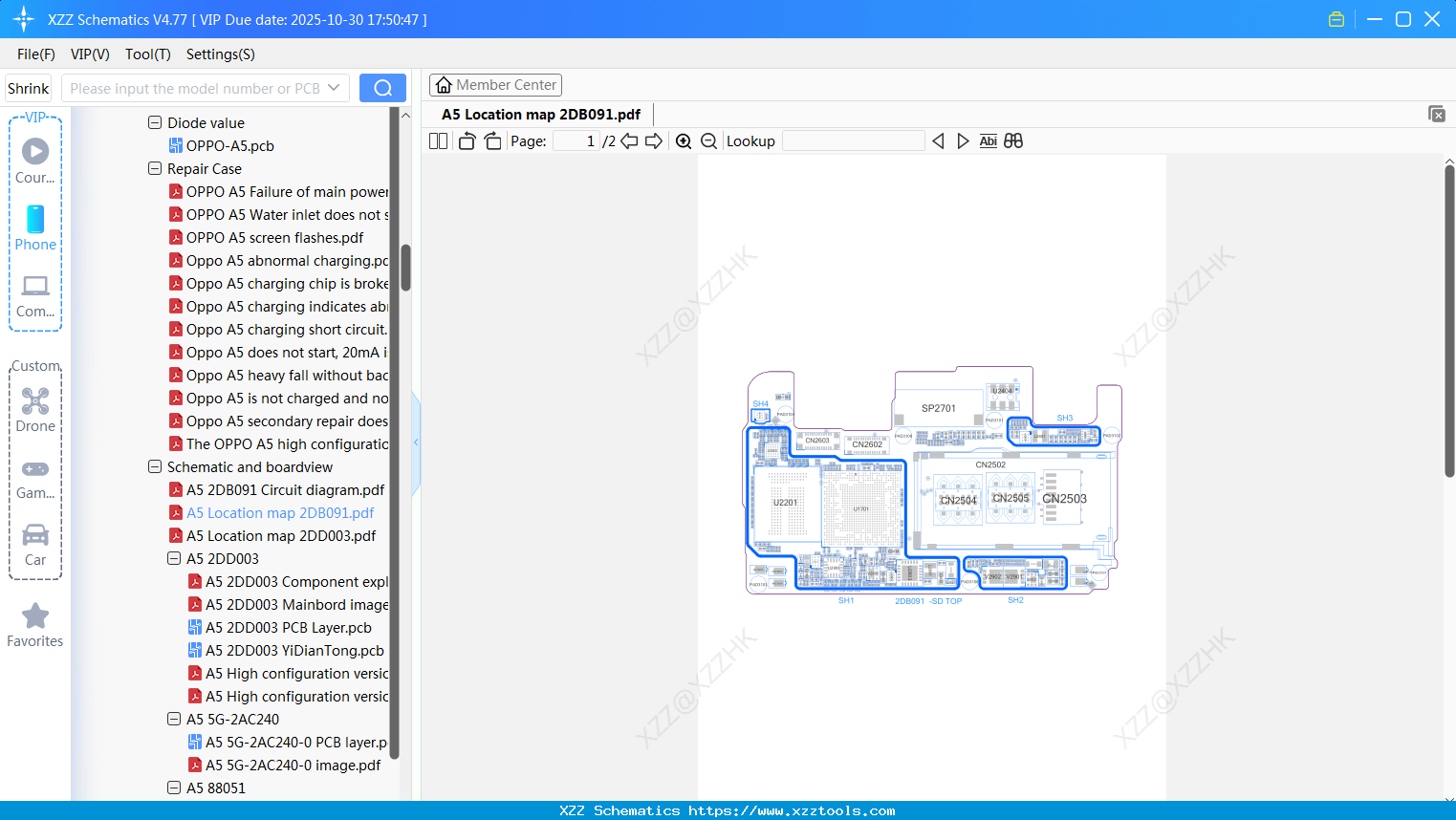 OPPO A5 Location Map 2DB091